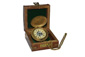 Orologio da tasca classico in ottone con box in legno